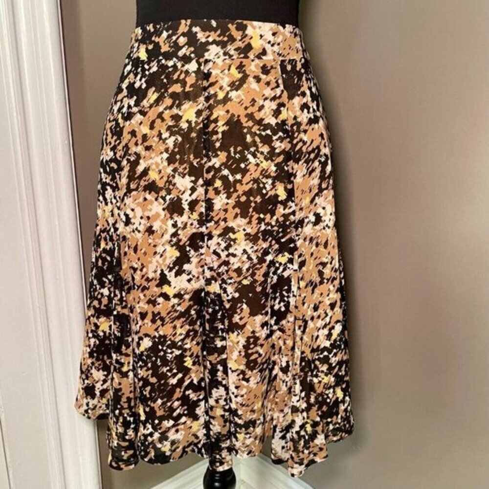LANVIN Collection Japan Abstract Print Asymmetric Skirt Size 38~
